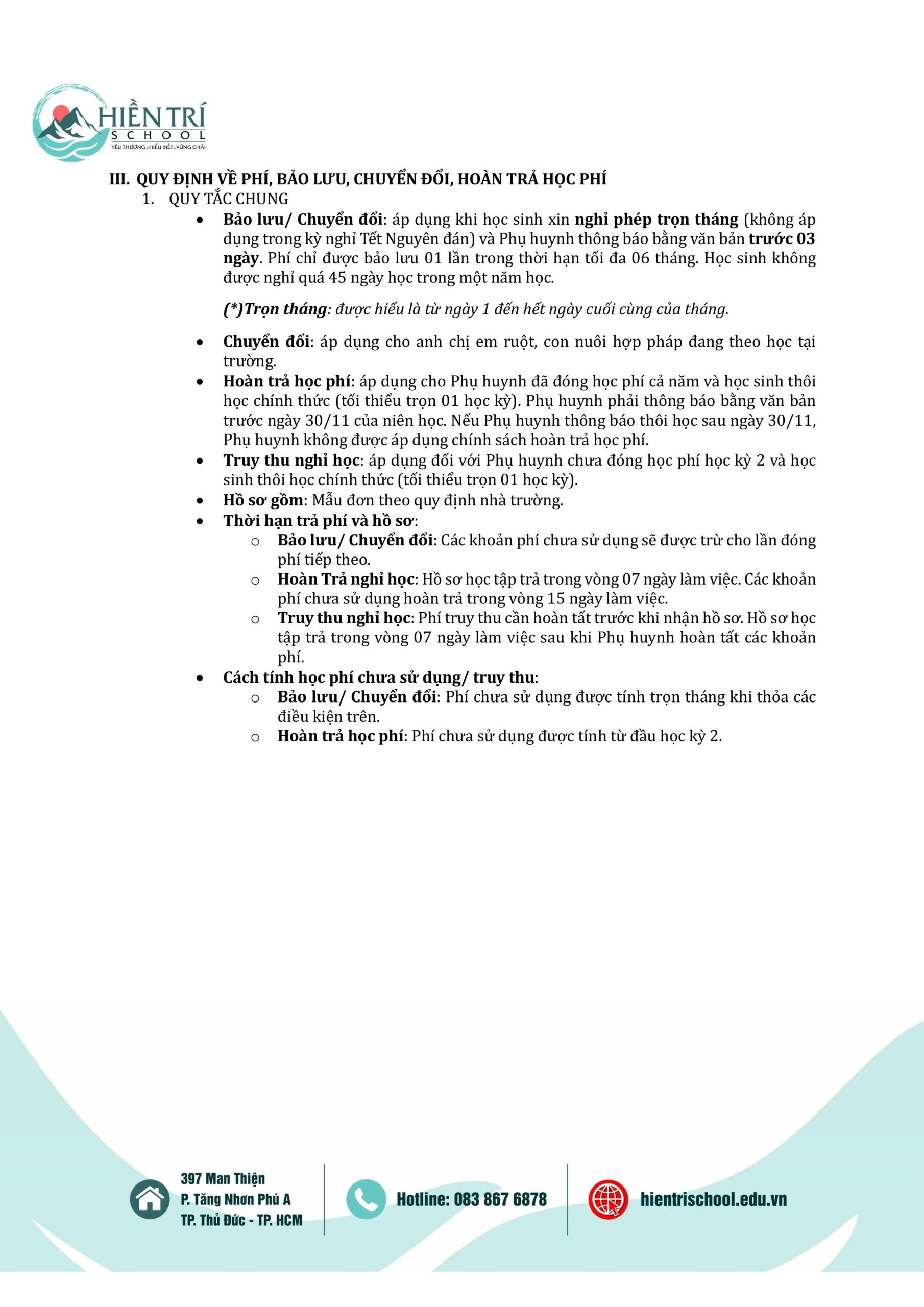 Bảng Biểu Phí HienTriSchool-hình ảnh-2